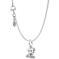 Pandora Kette mit Anhänger 75249, Damen-Halskette Labrador Puppy Silber 925
