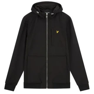 Tiefschwarze Softshelljacke mit Lyle & Scott-Logo
