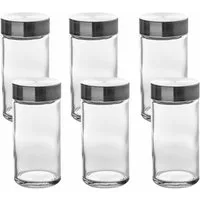 5five Simply Smart Gewürzbehälter Gewürzgläser-Set 6-tlg., Glas, Edelstahl, Kunststoff (PP), (Set, 6-tlg)