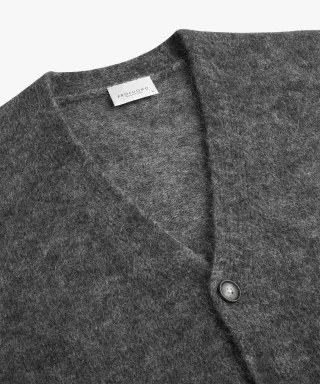 Profuomo - Anthrazit Wolle Alpaka Cardigan Anthrazit - Gr. - XL