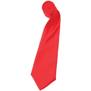 Premier Mens Plain Satin Krawatte (schmale Klinge) (2er-Pack) (Erdbeerrot)