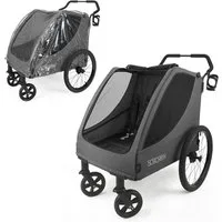 509_Crew Bollerwagen Kinder Trekker II für 2 Kinder robust, Doppelkinderwagen, klappbar, bis 50 kg belastbar