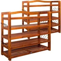 Casaria Schuhregal, Holz FSC®-Zertifiziert 5 Ebenen 80x26x82cm Akazie Schmal Platzsparend