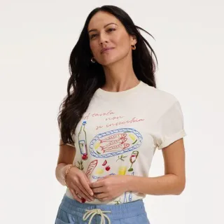 Grafik-Shirt für Damen, Damen, size: regular, Elfenbein, Baumwolle, by Lands' End