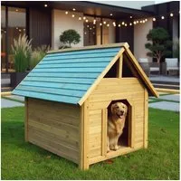 Melko Hundehütte Hundehaus 75x115x95 CM Wetterfest Haustierhütte Hundehöhle, Wetterfest