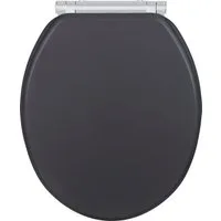 WENKO WC-Sitz Morra, anthrazit Matt, aus massivem MDF, feuchtigkeitsresistent