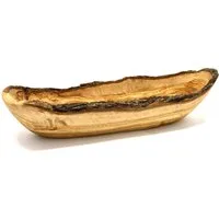 Olivenholz-erleben Brotschale rustikal aus edlem naturbelassenem Olivenholz, Massivholz, (1-tlg), Einzigartige Maserung, naturgewachsene Schale, ideal für Baguette