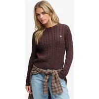 Superdry Strickpullover ESSENTIALS SD&CO CABLE JUMPER Kunstfaser, relaxed fit