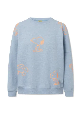 Kuscheliges Peanuts Sweatshirt aus Baumwollmischung mit Snoopy-Print blau - Gr. - one size