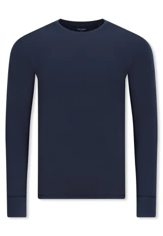 SCHIESSER - Langarmshirt Rundhals deep sea blue - Gr. - 8