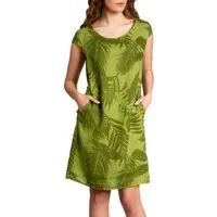 Caspar Sommerkleid SKL027 knielanges elegantes Damen Sommer Leinenkleid Luftig leicht, figurumspielende Form, mit seitlichem Jersey-Einsatz