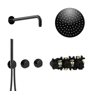 Herzbach MODUL7 Thermostat-Set T-RB250 Wandarm Regenbrause Ø25,0cm , 70.702711.1.08 70.702711.1.08