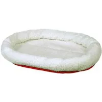 TRIXIE Hundebett Kuschelbett, wendbar - wollweiß/rot - 47 × 38 cm