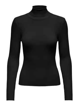 JDY - JDYPLUM L/S ROLL NECK PULLOVER KNT black - Gr. - M