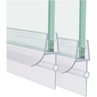 Boromal Duschdichtung 2 Stück Ersatzdichtung Wasserabweiser für 4/5/6mm Glas Duschtür, L: 100 cm, (Schwallschutz für Glastür, 2-St., gerade Glastür), mit zwei Lippen zur unteren Abdichtung