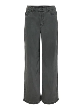 PIECES - PCSMIDI MW WIDE DENIM JEANS Dark Grey Denim - Gr. - 32