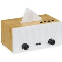 relaxdays Papiertuchbox Kosmetiktücherbox im Radio-Design