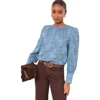 LIPSY Langarmbluse Lipsy Bluse mit Ausbrenner-Design, Regular (1-tlg)