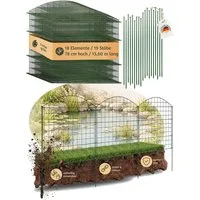 V2Aox Teichzaun Zaun Gartenzaun Steckzaun Teichzaun Garten Teich 18 Zaunelemente 78 cm