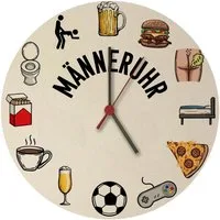 speecheese Wanduhr Männeruhr Wanduhr aus MDF