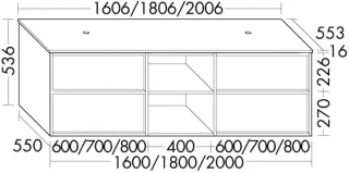 Burgbad Konsole +WTU Uomo PG3 536x1606x553 Eiche Hellgrau, SHPT161F7475 SHPT161F7475