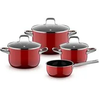WMF Topf-Set Fusiontec Essential Pro, Glas, Edelstahl (Set, 7-tlg), kratzfeste Oberfläche, wärmereduzierende Hohlgriffe, Made in Germany