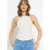 SASSYCLASSY Tanktop Geripptes Basic Tanktop Ärmelloses Top mit Rundhalsausschnitt und breiten Trägern