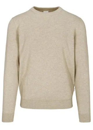BASEFIELD - NOS Rundhals Pullover beige mel. - Gr. - M