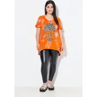 Angel of Style T-Shirt T-Shirt Leo-Totenkopf V-Ausschnitt Halbarm