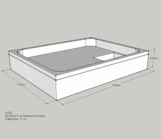 Neuesbad Wannenträger für Kaldewei Duschplan 100x80x6,5 SD21027