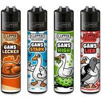 CLIPPER Feuerzeuge mit der bekannten und beliebten konischen Form im 4er Set, Clipper Sammler Feuerzeuge - Neuheit 2026