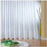 Weckbrodt Gardine VIVIEN (1 St), Smokband, halbtransparent, Voile, echte Stickerei, Voile, Allover, Motiv, Halbtransparent, gebogt, Store