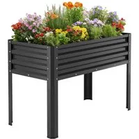Meulbaty Hochbeet Verzinktes Hochbeet mit Füßen, Metall-Hochbeetkasten für Pflanzen (1 St), auf Balkon, Terrasse und Garten, 80 cm Höhe