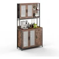 Dripex Küchenbuffet Küchenschrank Buffetschrank mit Arbeitsplatte 181cm Hoher
