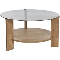Skye Decor Couchtisch Clara (1 Tisch), Runder Kaffeetisch mit Ablagefläche
