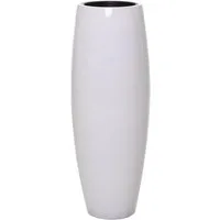 VIVANNO Bodenvase Fiberglas MAGNUM Rund - Hochglanzweiß Hochglanz (1 St), 30x80 cm