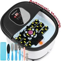Mia&Coco Fußbad Fussmassagegerät mit Automatischer massage vibration und Heizung, 9st, Entspannende Schaummassage, Kommt mit einem Satz von 8 Werkzeugen, fußbad mit Sprudelfunktione, Temperaturkontrolle, Massagerollen