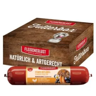 Fleischeslust Nassfutter Hund Wurst Feines Geflügel 6x800 g