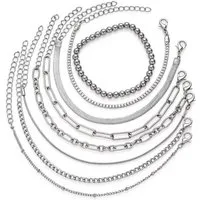 KARMA Armband Set Damen Armband-Set Siber oder Gold modern 8tlg. (Metall, 8-tlg., modern Geschenkidee Frauen Accessoire), Damenarmband mehrteilig verstellbar