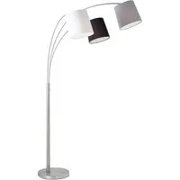 JUST LIGHT Stehlampe LED Stehlampe MELVIN Stoffschirme, Mit drei unterschiedlich farbigen Lampenschirmen