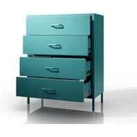 Jan Nowak Kommode CARLA Kommode Metall Stahl 80x101x40cm 4 Schubladen Sparkling (Stahl 0,6mm, 45kg Schubladen, Wandmontage, Industrial Loft), Brilliance Beine Regulierbar Wohnzimmer Schlafzimmer