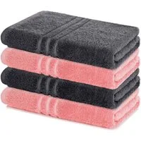 Lavea Duschtücher 4er Set Duschtuch 70 x 140 cm, Elena Frottee Handtücher, (Set, 4-St), Dusch-Handtuch, 500 g/m² Frottier, weich & saugstark, pflegeleicht