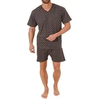 Normann Pyjama Herren Shorty Schlafanzug kurzarm mit V-Hals – 181 001