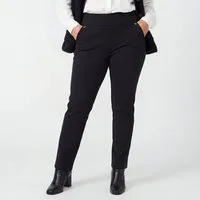 Aurela Damenmode Stretch-Hose Damen Leggings Schlupfhose mit Komfort Bund High Waist mit breitem Gummibund