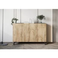 Home affaire Sideboard SIDEBOARD PHUKET II, Stilvolle, grifflose Kommode, Breite 120cm (1 St), Mit 6 Fächern und höhenverstellbaren Einlegeböden