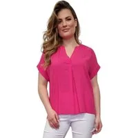 Estefania for woman Blusenshirt aus Viskose mit V-Ausschnitt
