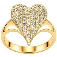 Taffstyle Fingerring Damen Ring Herz mit Kristallen Edelstahl Herzring Schmuck Fingerring (Damenring mit funkelnden Zirkonia Steinen romantisches Herz Design), Verlobungsring oder perfektes Geschenk für Damen