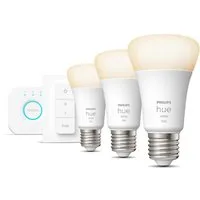 Philips Hue LED-Leuchtmittel White E27 3er Starter Set inkl DS 3x1050lm 75W!, E27, 5 St., Warmweiß