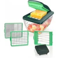 Genius Gemüseschneider Nicer Dicer Chef S, 7 Teile, Würfel, Stifte und Scheiben