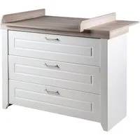 roba® Wickelkommode Felicia, Wickeltisch mit abnehmbarem Ansatz - 3 Schubladen - Landhausstil